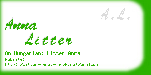 anna litter business card